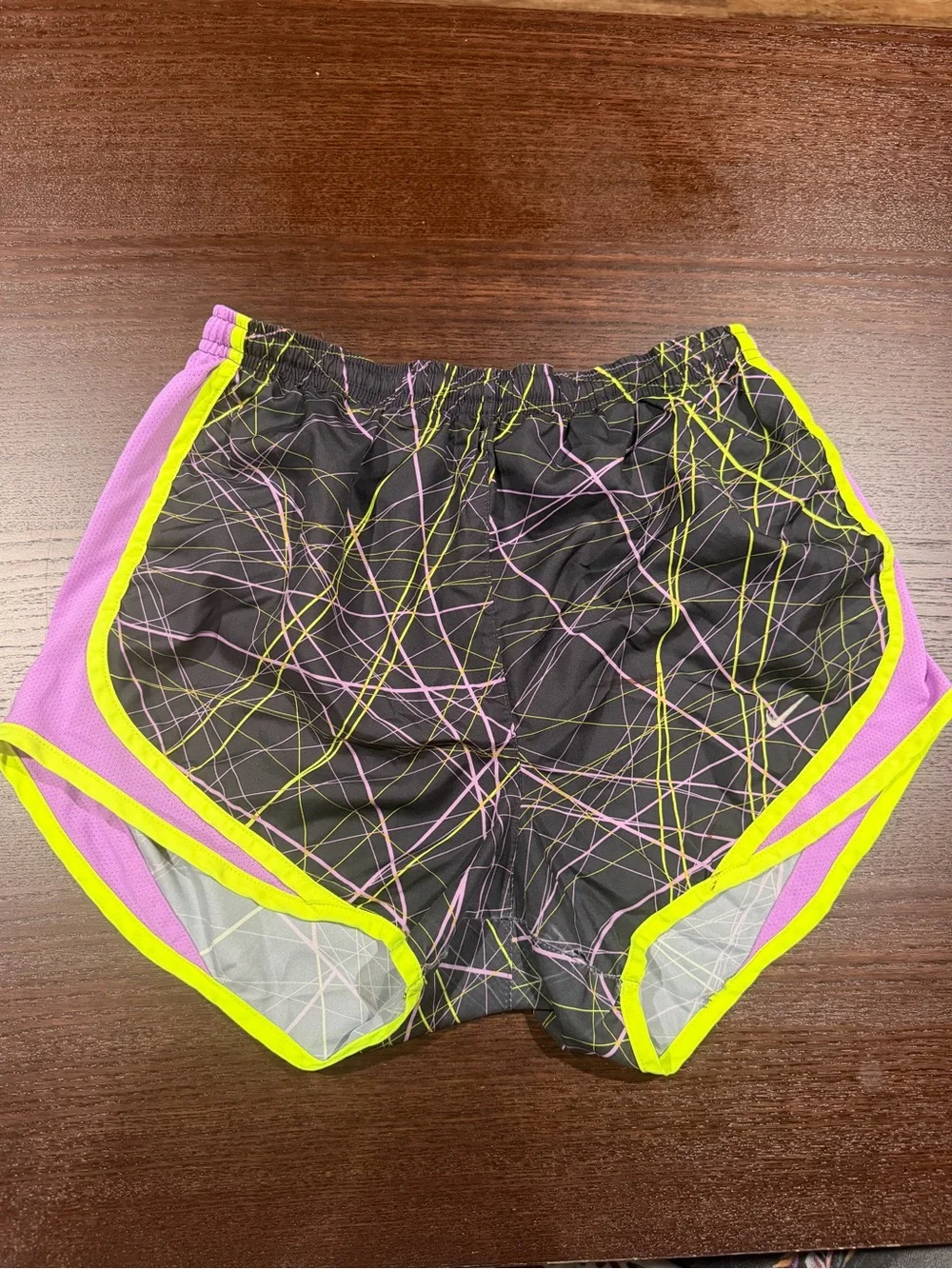 Nike Dri-FIT Running Shorts (Black, Purple, Volt) - Size: S